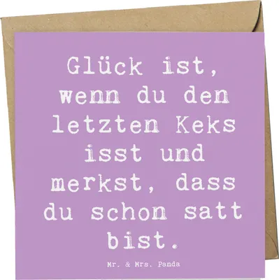 Produktbild von Mr. & Mrs. Panda Grußkarte Spruch Glück Erfüllung - Lavendeltraum - Geschenk, Stimmungen, doppelkarte, faltkarte, Liebe, Gefühl, kleine Freuden, Motivation, anlasskarte