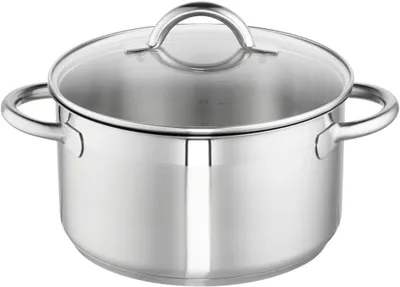 Productafbeelding van Vleespot - Soepketel Kookpot - Langzaam Garen - Energiebesparende Bodem - 24 cm 5.5 Liter - Zilverkleurig