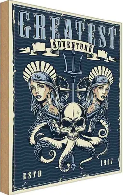Produktbild von vianmo Holzschild 40x30 cm greatest adventure Dekoration