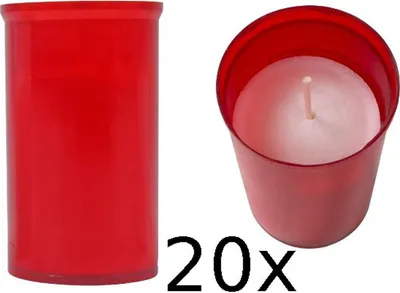 Produktbild von 20x Grabkerze rot Tagebrenner Grablicht Trauerkerze Grableuchte Grabschmuck