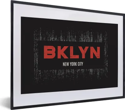 Produktbild von MuchoWow® MuchoWow® Gerahmtes Poster New York - Brooklyn - Schwarz 40x30 cm - Poster mit zchwarzem Bilderrahmen - Bilderrahmen - Poster im Rahmen