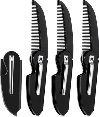 Faltbares Bart- und Schnurrbartkamm-Set - 4 Stück Taschenkamm für Männer - Ideal für Haarpflege und Stil