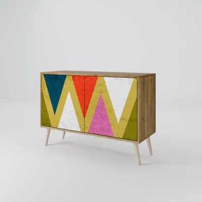 Produktbild von Spacerebels Kommode mit 2 Türen - Sideboard Komodenschrank - Highboard - Kleiderschrank Möbel - Wohnzimmer Schlafzimmer - 57,5×111×42 (HxBxT)