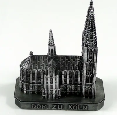 Produktbild von Kölner Dom Kirche Deutschland Modell Figur Statue silber 13 cm