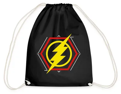 Produktbild von Spreadshirt The Flash Gelber Blitz Symbol Turnbeutel, One size, Schwarz
