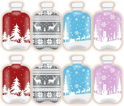 Imagen del producto de Set de calentadores de manos, 8 unidades, reutilizables, con motivos de invierno, ideales para los días fríos