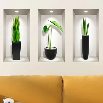 Image de Autocollants végétaux en 3D, décoration d'intérieur, 60 x 90 cm