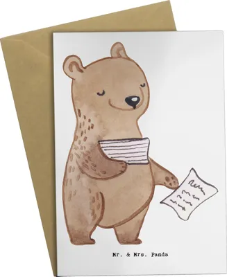 Produktbild von Mr. & Mrs. Panda Glückwunschkarte Insolvenzverwalter Herz - Weiß - Geschenk, einladungskarten, Grußkarte, Grußkarten, hochzeitskarten, weihnachtskarten