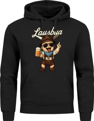 Produktbild von Hoodie Herren für das  Lausbua Bier Ersatz Tracht Pullover Volksfest Bierfest Outfit Spruch Lustig Moonworks®