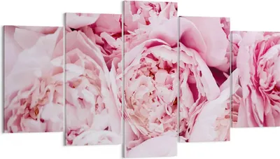 Produktbild von Bild auf Leinwand - Leinwandbild - 5 Teile - Blumenstrauß Blumen Rosa - 160x85cm - Wand Bild - Wanddeko - Wandbilder - Leinwanddruck - Bilder - Wanddekoration - Leinwand bilder - EA160x85-5001