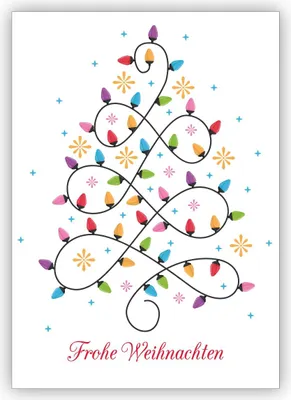 Produktbild von Schöne Weihnachtskarte mit edlem Lichter Weihnachtsbaum: Frohe Weihnachten
