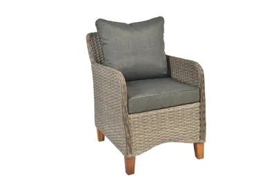 Produktbild von Merxx Sessel "Avellino", inkl. Kissen - Aluminiumgestell mit Kunststoffgeflecht Steinbeige und Akazienholz