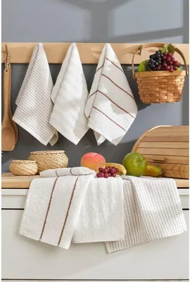 Produktbild von Toilettenhandschuhe, 6er Set, 30 x 50 cm, 100% Baumwolle, Creme