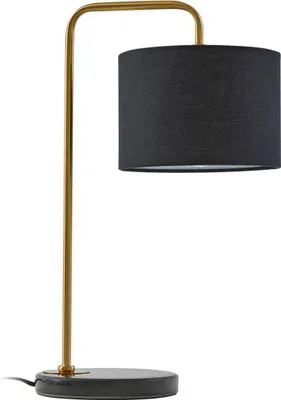 Produktbild von Lindby Tischleuchte Hillary, schwarz/gold, Marmor, 49 cm