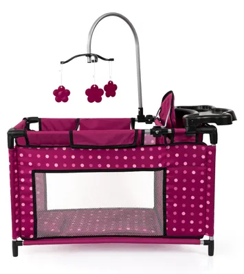Produktbild von Bayer Design 62667AA Puppenbett mit Schrank, Sitz, Mobile, Ablage, Bettdecke, Kissen, Puppenzubehör