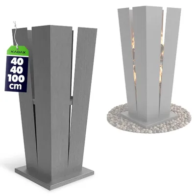 Image de KADAX Cheminée de jardin pour barbecue de cheminée acier 100cm