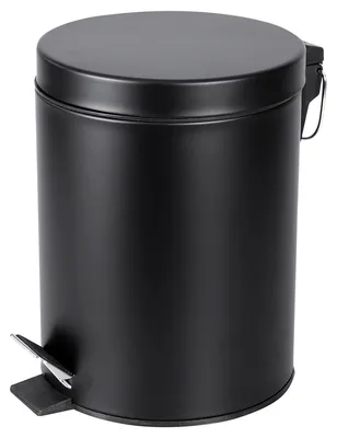 Produktbild von Differnz Treteimer 5 Liter Inhalt - Soft-Close-Deckel - Herausnehmbarer Inneneimer - Edelstahl - Schwarz matt - 20 x 27,5 cm - Geeignet für Badezimmer, Gäste-WC oder Büro