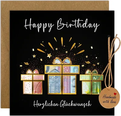 Produktbild von Geldgeschenke Geburtstag Verpackung mit Geburtstagskarte Umschlägen