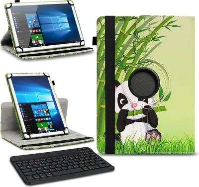 Produktbild von Tablet Tasche Tastatur Hülle für 10 10.1 Zoll Schutzhülle Case Bluetooth DrehbarFarben:Motiv 11