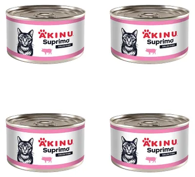 Obrázek produktu pro Akinu SUPRIMO SELECTION Vepřové kostky libové svaloviny konzerva pro kočky 200 g MTP 4 ks