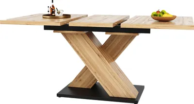 Produktbild von Teleskoptisch 119-158,5 x 80 cm mit Verlängerungen – Holzoptik
