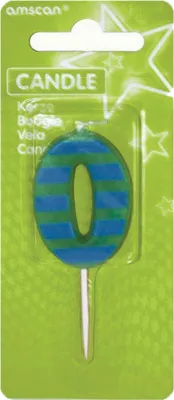 Obrázok produktu pre Narodeninová sviečka farebná 7,6cm číslo 0 - Amscan