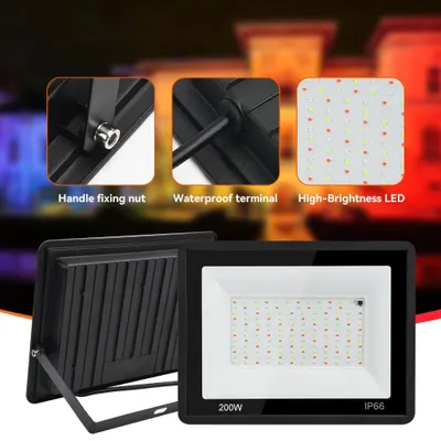 Produktbild von RGB LED-Flutlichtstrahler - 100 W - 1 Stück - IP66 - 220 V - Aluminium - Außenbeleuchtung