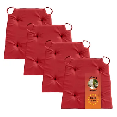 Productafbeelding van Set van 4 stoelkussens 42 x 40 cm, voor binnen en buiten, 100% microvezel, rood, sleepling