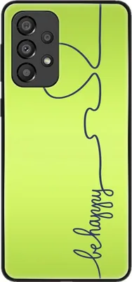Productafbeelding van König Design hoesje, compatibel met Samsung Galaxy A33 5G, kunststof, zachte telefoonhoesje - Telefoonhoesje "Be Happy", groen
