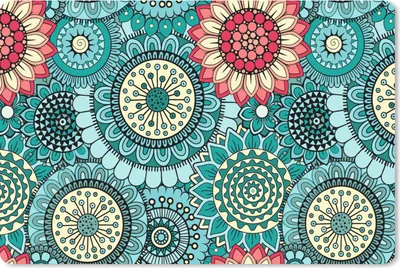 Produktbild von MuchoWow® Schreibtischunterlage Mädchen - Blumen - Muster - Mädchen - Kinder - Kinder 60x40 cm - XXL Mauspad - Großes Mauspad