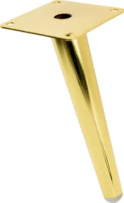 Produktbild von Goldene schräg möbelbeine "Spike" - 18 cm hoch, eleganter Glanz, stabile Metallkonstruktion, ideal für moderne und  Möbelgestaltungen.