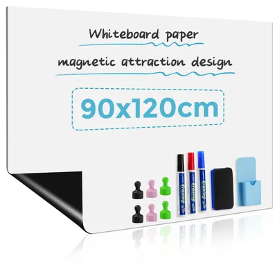 Produktbild von Whiteboard selbstklebend, magnetisch, 90 x 120 cm, für die Wandmontage