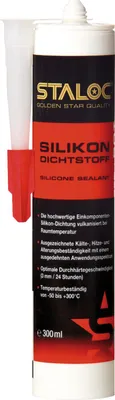 Produktbild von STALOC Hochtemperatur-Silikon-Dichtstoff | rot | Qualitäts-Silikon für den Heizungs- und Motorenbau | 300 ml Kartusche