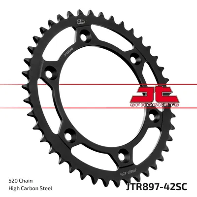 Produktbild von Kettenrad 42 Zähne Teilung 520 Typ JTR897 SCHWARZ für Gas Gas / Husaberg / Husqvarna / KTM / SWM