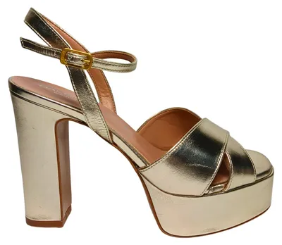 Image de Chaussures Baldinini, modèle D3F302P9LAMI8810. Chaussures pour femme, en cuir, couleur or