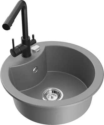 Produktbild von Mexen Diego 1-Becken-Granit-Spüle mit Mischbatterie Duero, Grau - 6512-71-671600-70