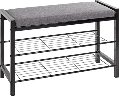 Produktbild von Schuhbank >54544< in grau, schwarz, Metall, Textilgewebe - 75x50x32cm (BxHxT)