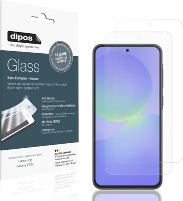 Produktbild von 2x Schutzfolie für Samsung Galaxy F70e matt - Anti-Shock 9H Folie dipos Glass Kunststoffglas