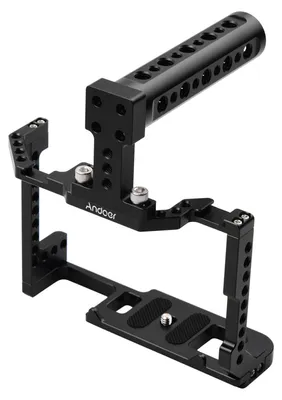 Obrázek produktu pro Andoer Camera Cage + Top Handle Kit Hliníková slitina s dvojitým uchycením na studenou botku 1/4" šroubem Kompatibilní s digitální zrcadlovkou Canon EOS 90D / 80D / 70D