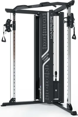 Produktbild von ATLETICA Harrier | Kabelzugstation | 1:2 & 1:1 Übersetzung | 2x 90kg Gewichtsblock | Edelstahl-Komponenten | Functional Trainer | Dualer Kabelzug