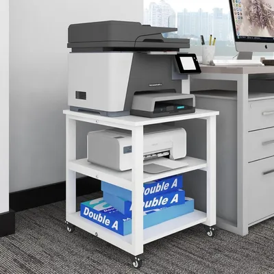 Produktbild von PUNCIA Druckertisch Universalrollen Holz Metall Druckerständer 70kg belastbar Büro Zuhause