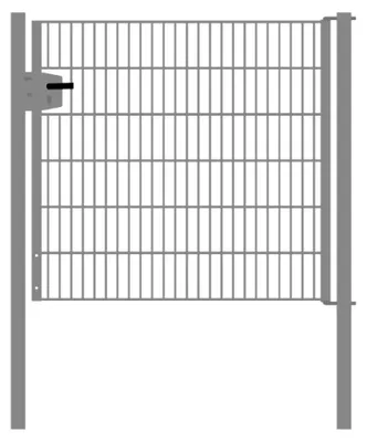 Produktbild von Drahtgittertor 1-flügelig, Durchgangslichte: 134 cm, Gesamtbreite inkl. Pfosten: 146 cm - Ausführung: verzinkt, Höhe: 123 cm