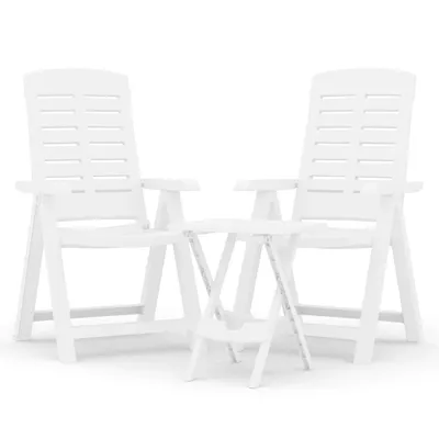 Immagine prodotto di vidaXL Set da pranzo da giardino 3 pezzi in polipropilene bianco