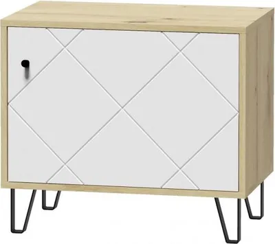 Immagine prodotto di scarpiera rettangolare per il corridoio "Bilbao" in Rovere Artisan/Bianco 63,4 cm x 40 cm x 55,5 cm.