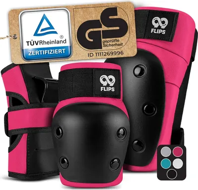 Image de Patins à roulettes en ligne pour adultes - équipement de protection pour skateboard - genouillères et coudières - taille L - violet