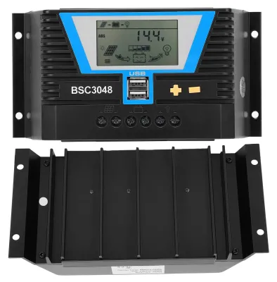 Solarladeregler 30 A, 12/24/36/48 V, LCD-Display, wasserdicht