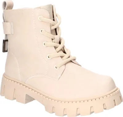 Produktbild von American Club XD170 Kinder Winterstiefel Gefüttert mit Fleece, Reißverschluss & Schnürung, Rutschfest & Warm, Hochwertige Winterschuhe für Mädchen Beige 33