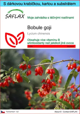 Obrázek produktu pro SAFLAX Dárková sada - bobule goji - Lycium chinensis - 200 Semena - S dárkovou krabičkou, přepravním štítkem, dárkovou kartou a pěstebním médiem
