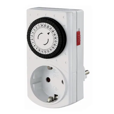 Immagine prodotto di BACHMANN Mini Timer meccanico 24h, bianco Intervallo di commutazione minimo 30 minuti