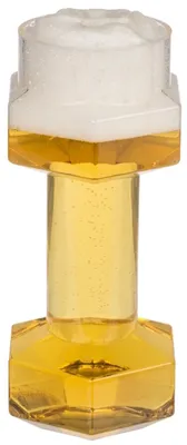 XXL Hantel-Bierglas, 650 ml, Glas, 22 cm, spülmaschinenfest